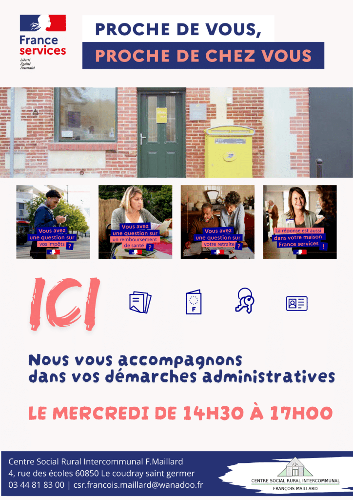 France Services - Permanence en APC le mercredi de 14h30 à 17h pour vous accompagner dans vos démarches administratives