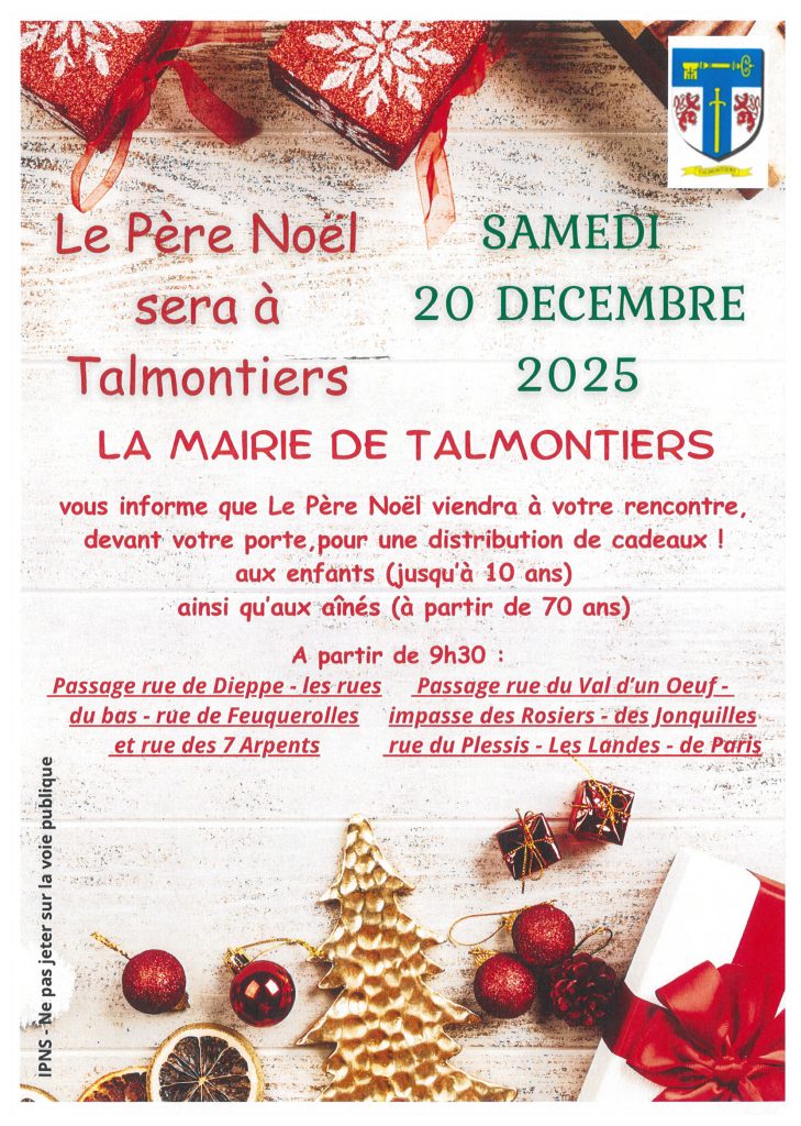 PASSAGE DU PERE NOEL DE LA COMMUNE LE 20 DECEMBRE 2025