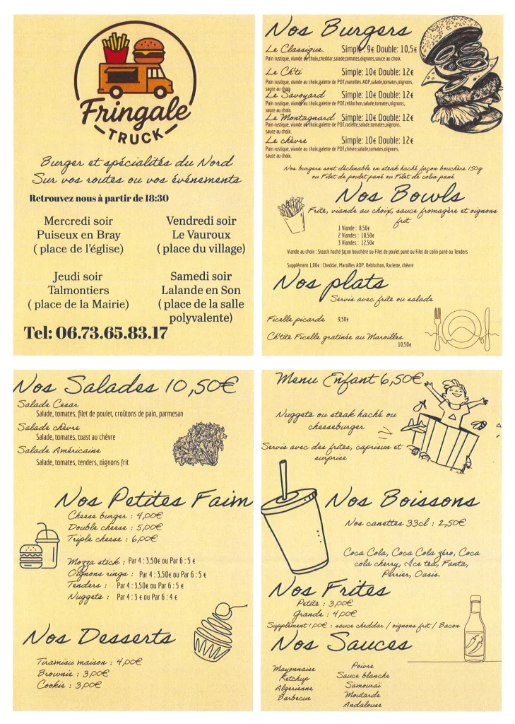 CHAQUE JEUDI SOIR RETROUVEZ LE FRINGALE TRUCK A TALMONTIERS