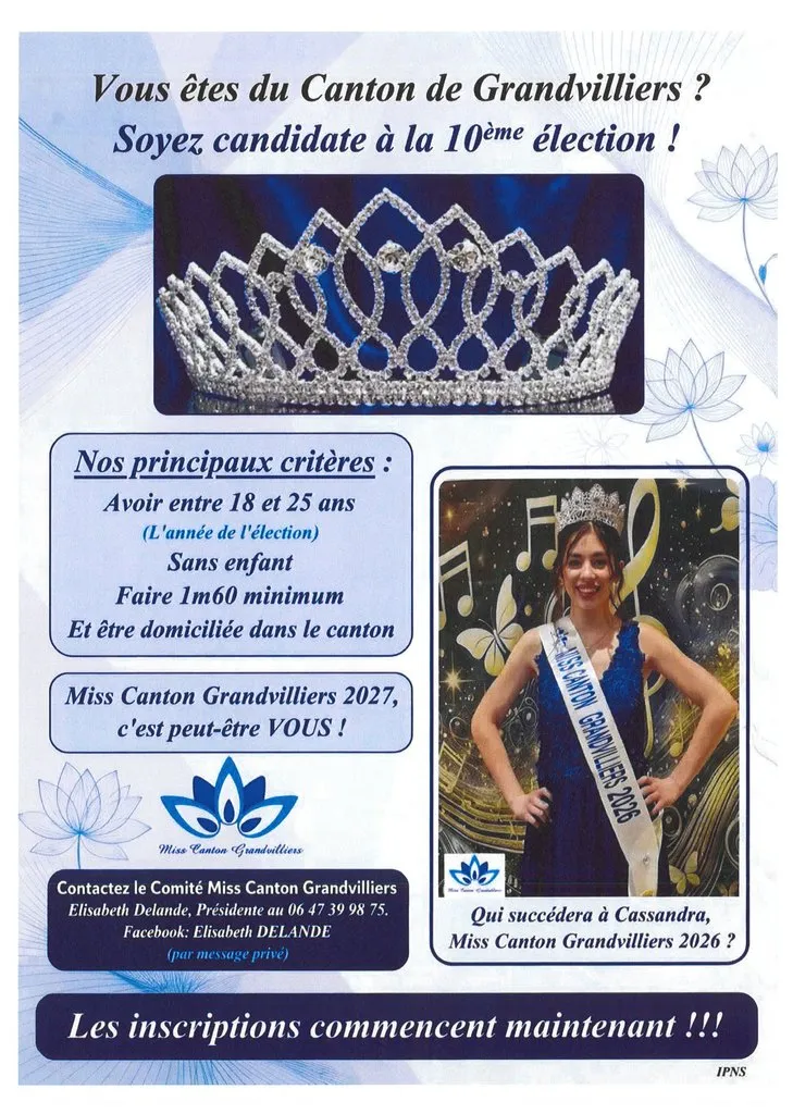 appel à candidature miss canton Grandvilliers